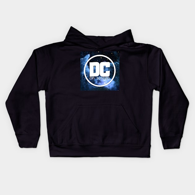 DC on SCREEN Podcast Logo (Blue Nebula) Kids Hoodie by DC on SCREEN